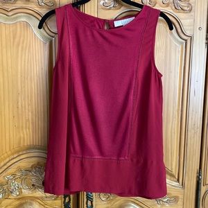 Loft pull over blouse with keyhole back closure